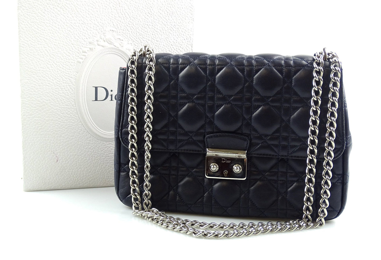Dior Cannage Large Navy Miss Dior Flap Chain Bag Bags Dior 