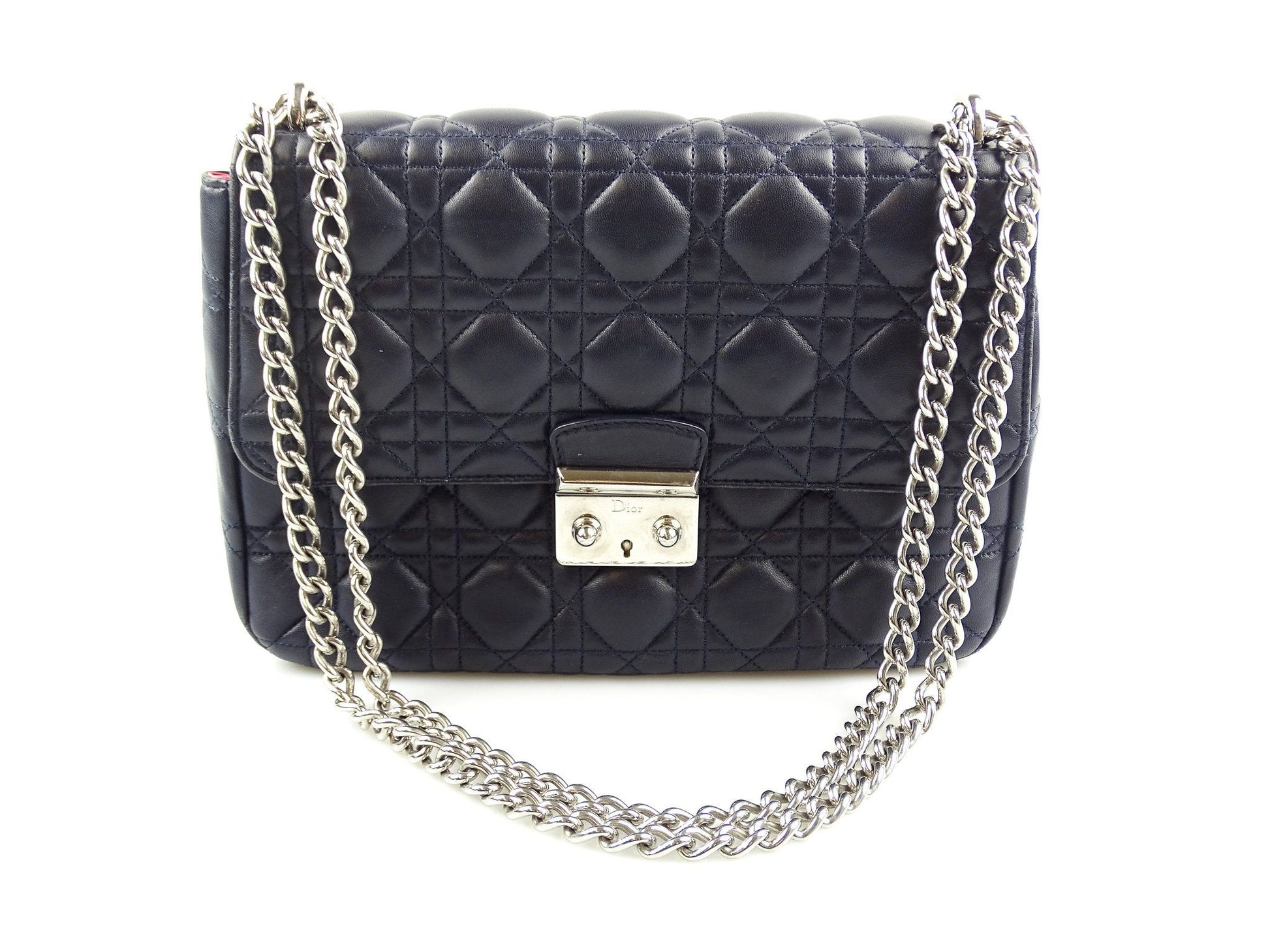 Dior Cannage Large Navy Miss Dior Flap Chain Bag Bags Dior 