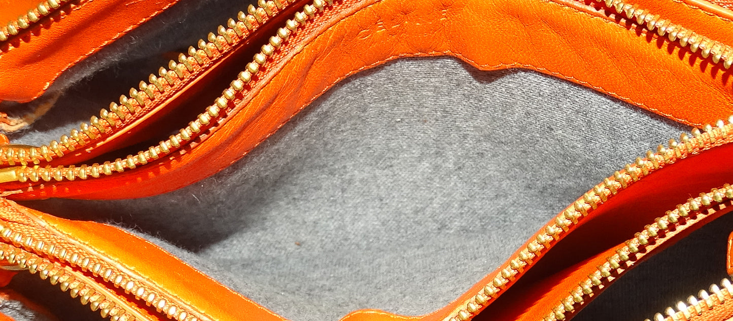Celine Small Lambskin Trio Orange