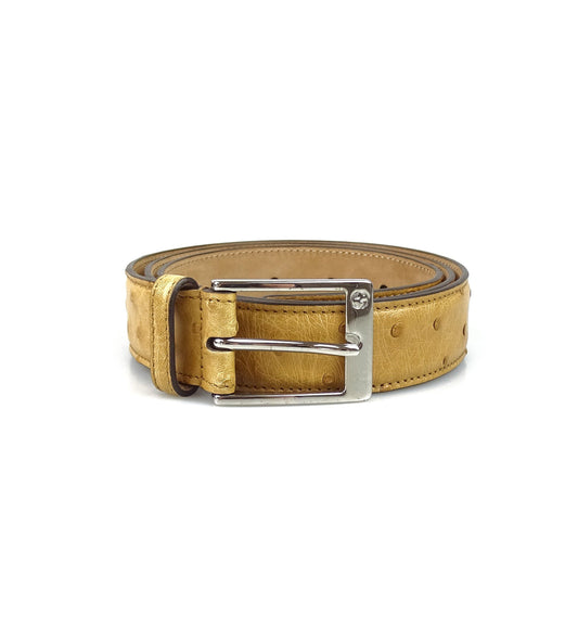 Gucci Mens Ostrich Belt With Square Buckle 90/36 Belts Gucci 