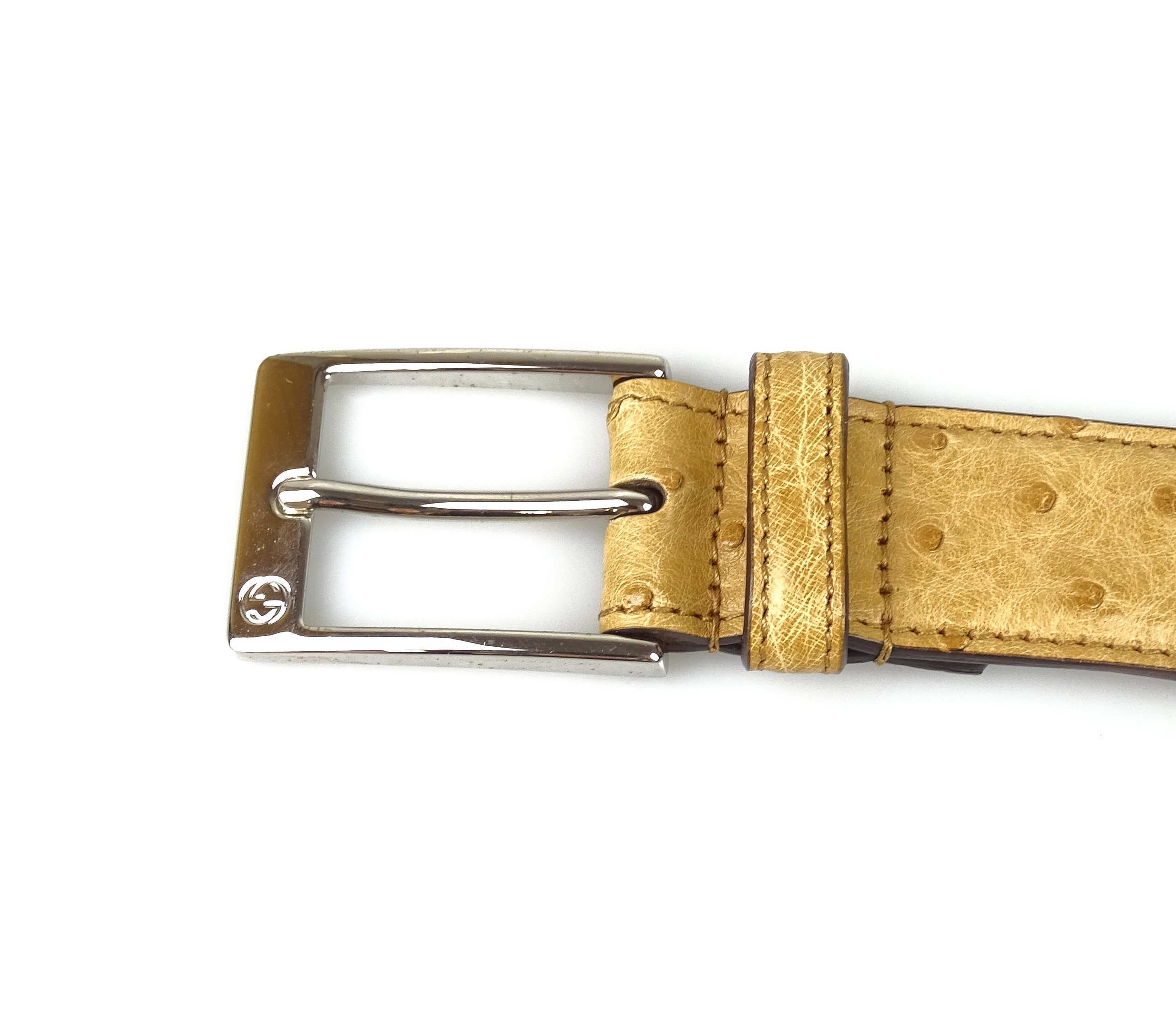 Mens ostrich on sale belt