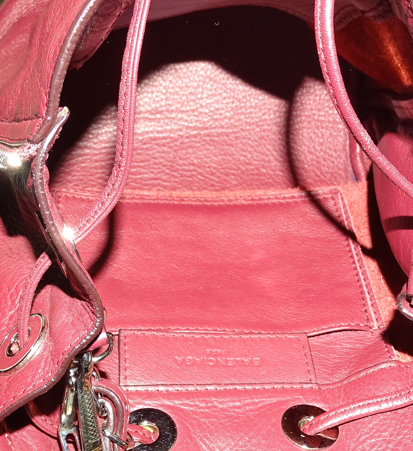 Balenciaga Papier Plate Bucket Bag Burgundy FW 2015