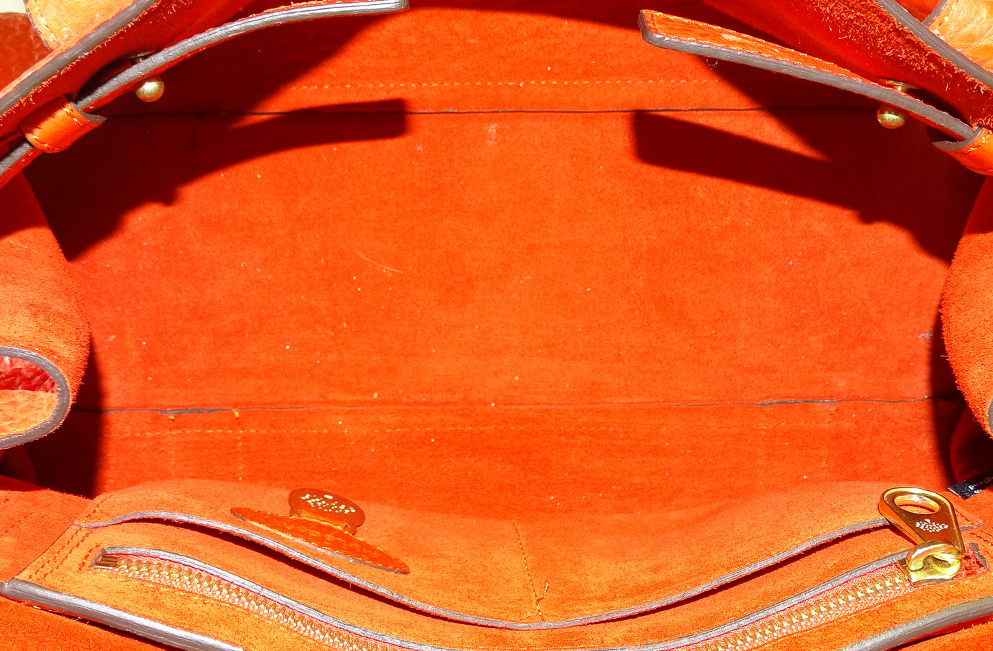 Mulberry Orange Leather East West Bayswater