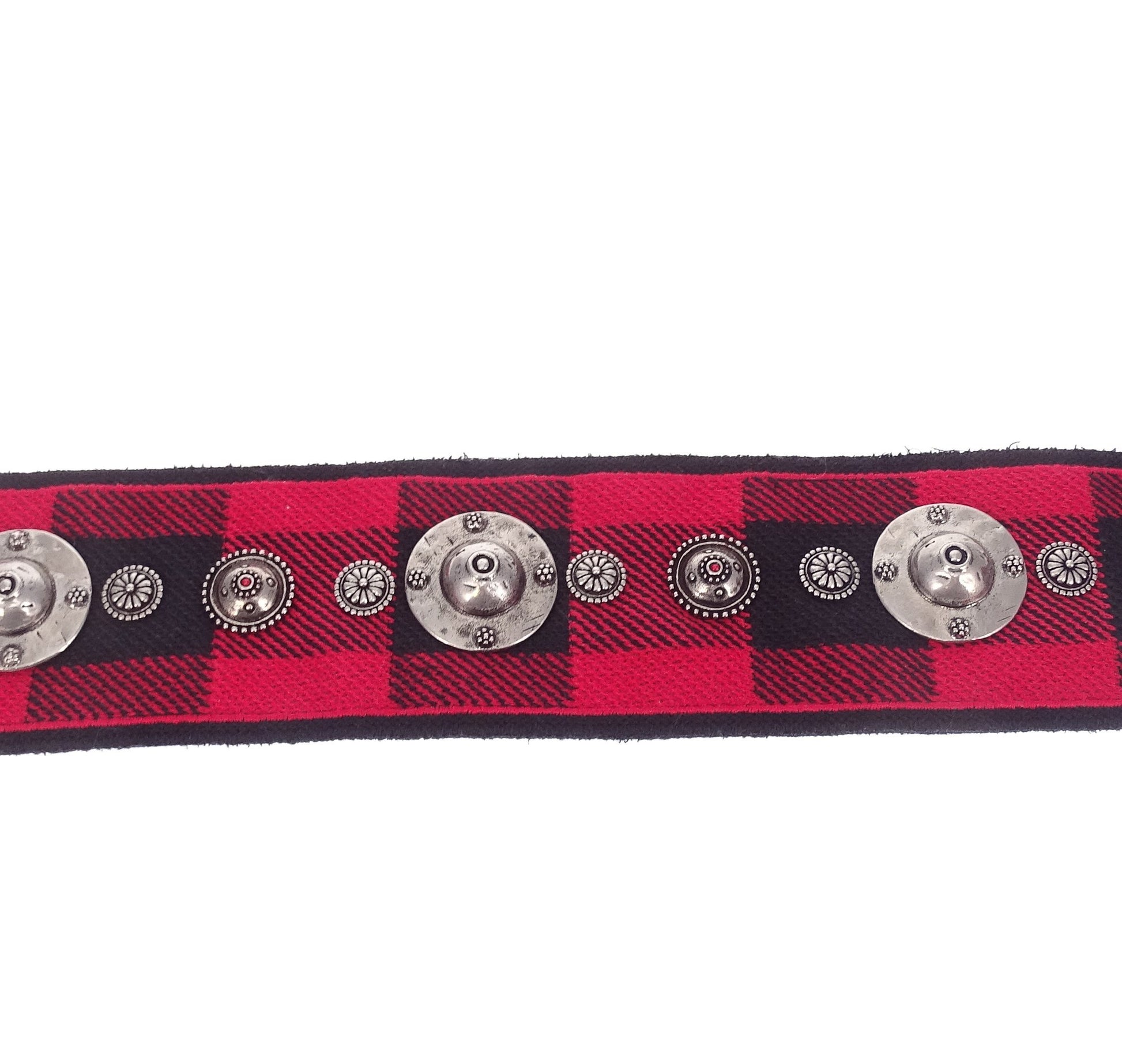 Christian Dior Red/Black Plaid Studded Canvas Shoulder Strap Bags Dior 