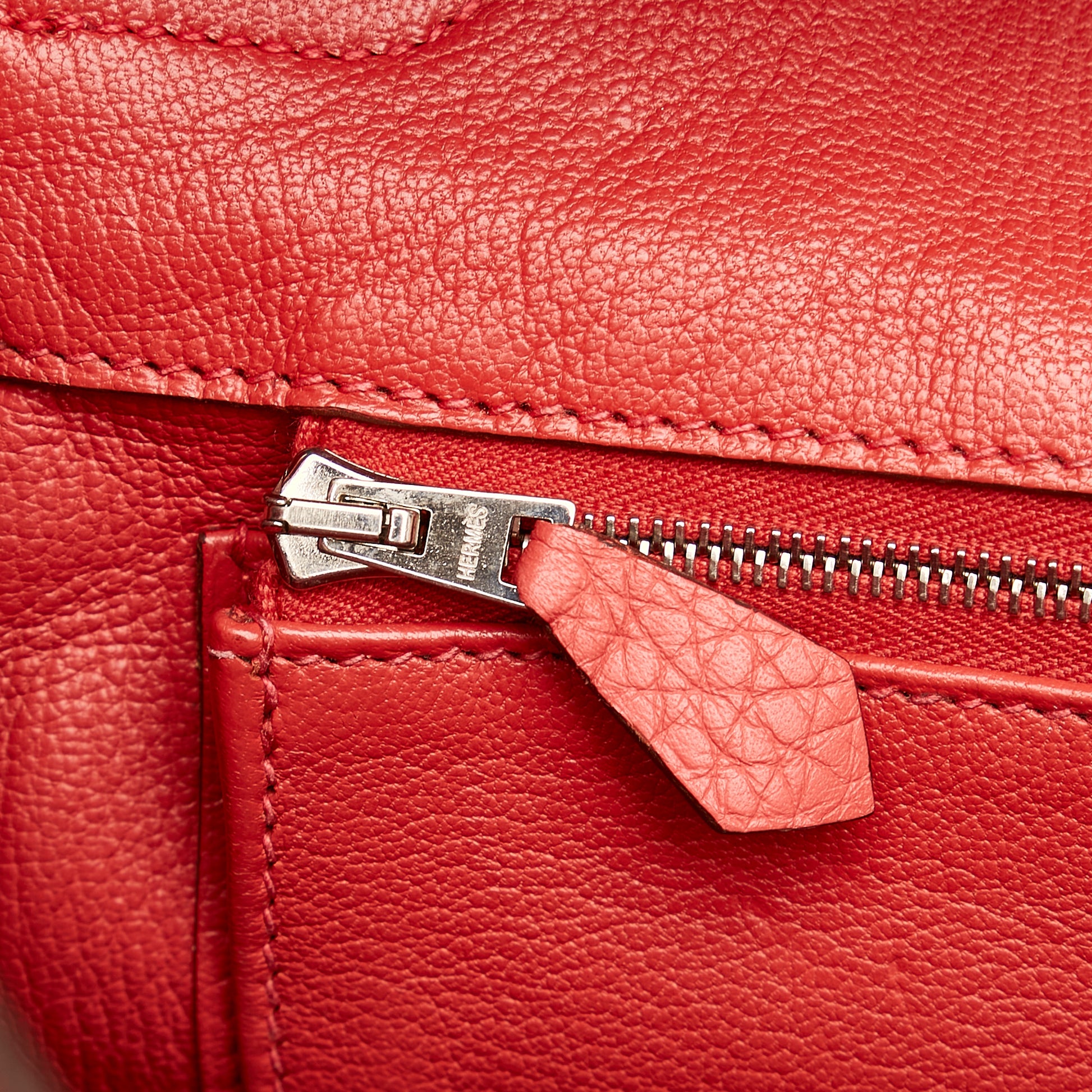 Hermes Rouge Vif Clemence Leather Birkin Bag