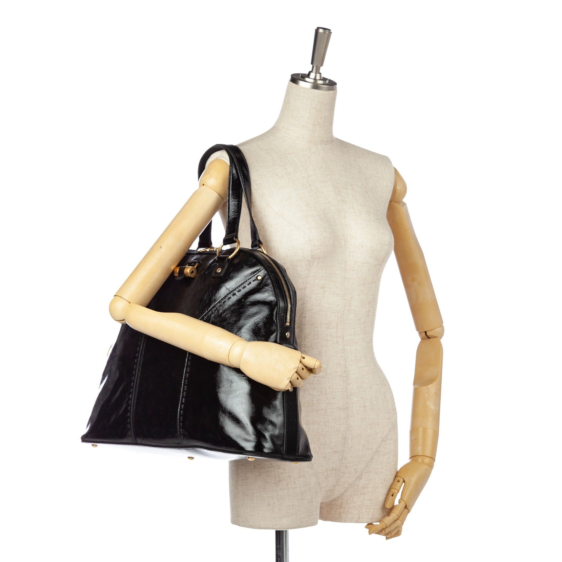 Saint Laurent Black Muse Patent Leather Handbag Bags YSL 