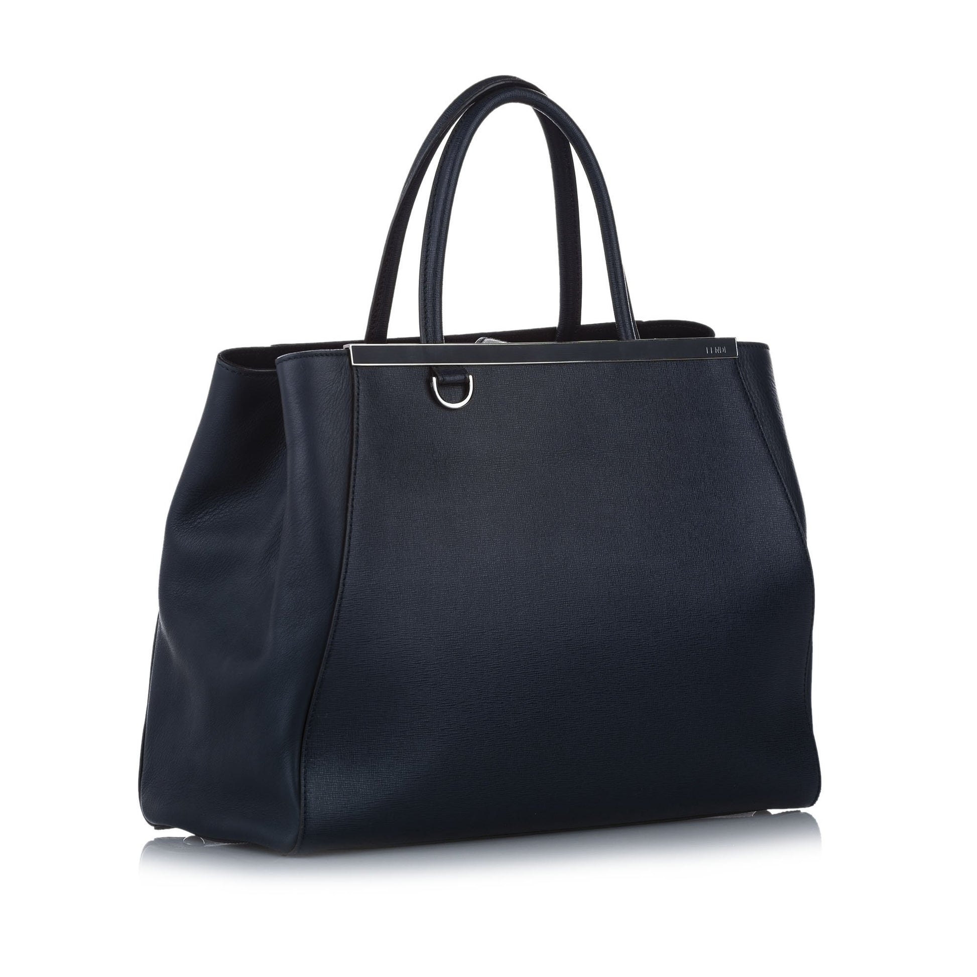 Fendi Navy Blue 2Jours Leather Satchel Bags Fendi 