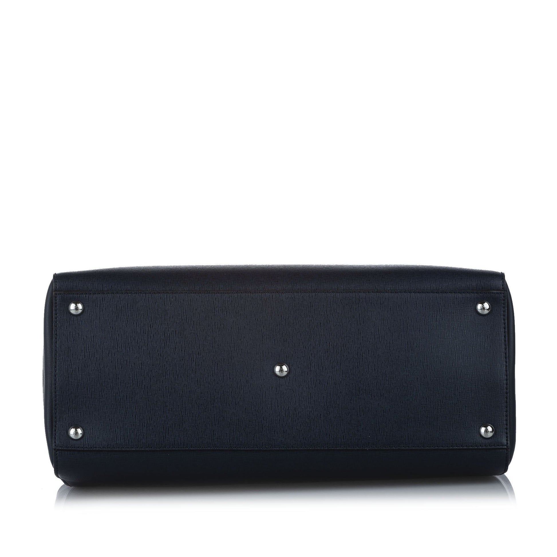 Fendi Navy Blue 2Jours Leather Satchel Bags Fendi 