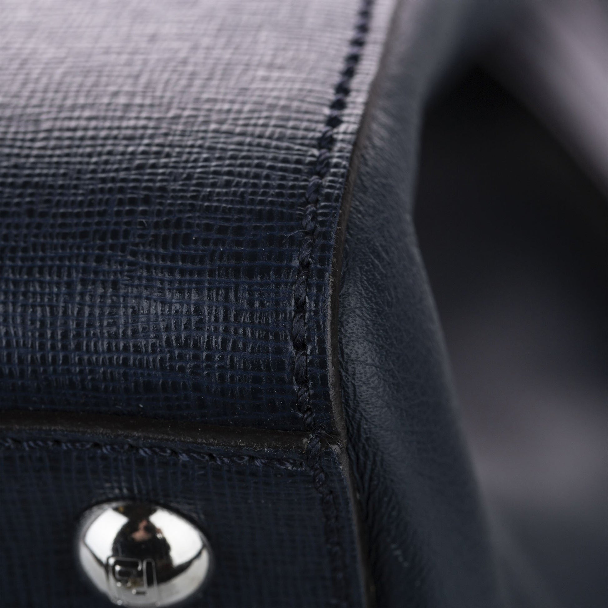 Fendi Navy Blue 2Jours Leather Satchel Bags Fendi 