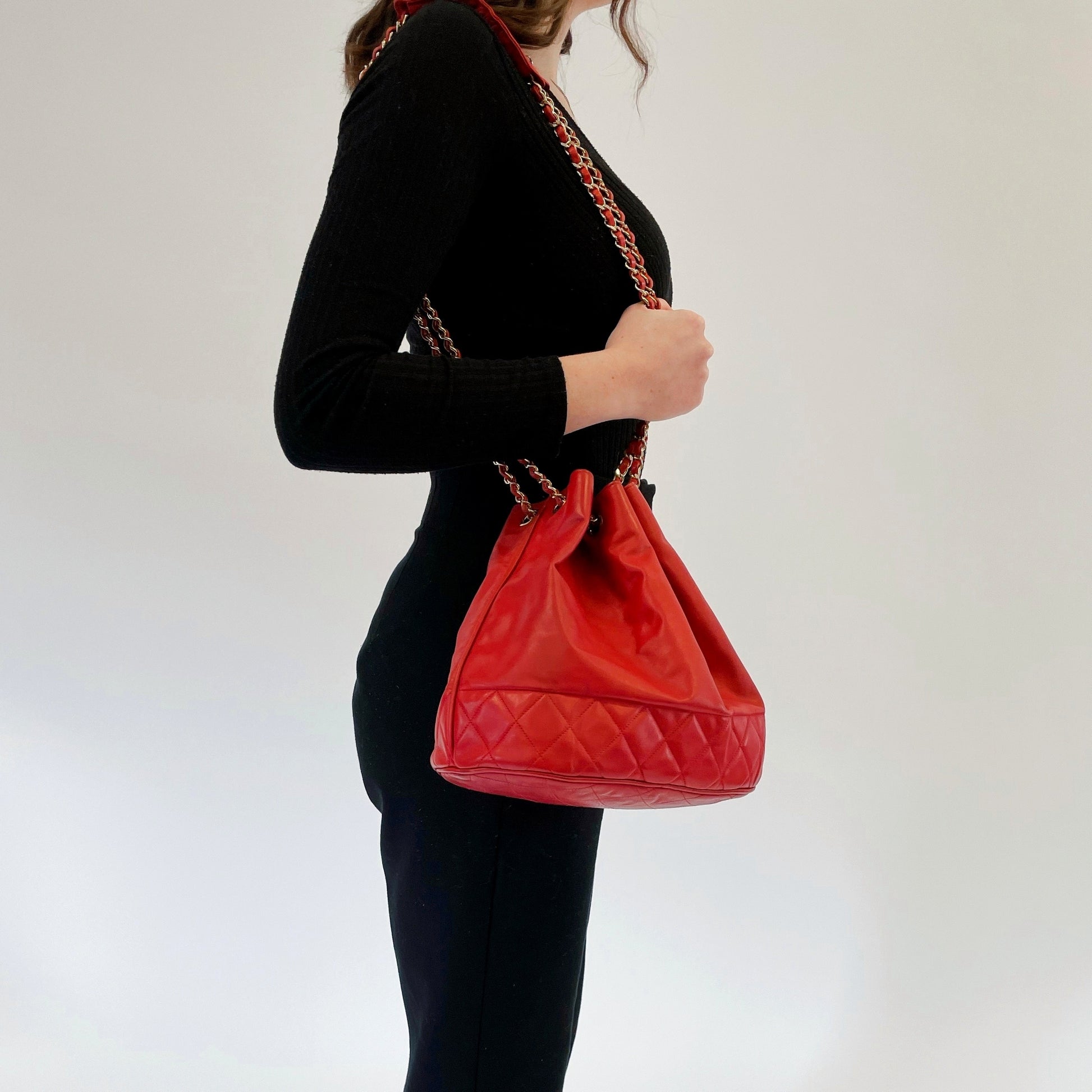 Chanel Seasonal Chains Drawstring Bag in Black Lambskin AGHW – Brands Lover
