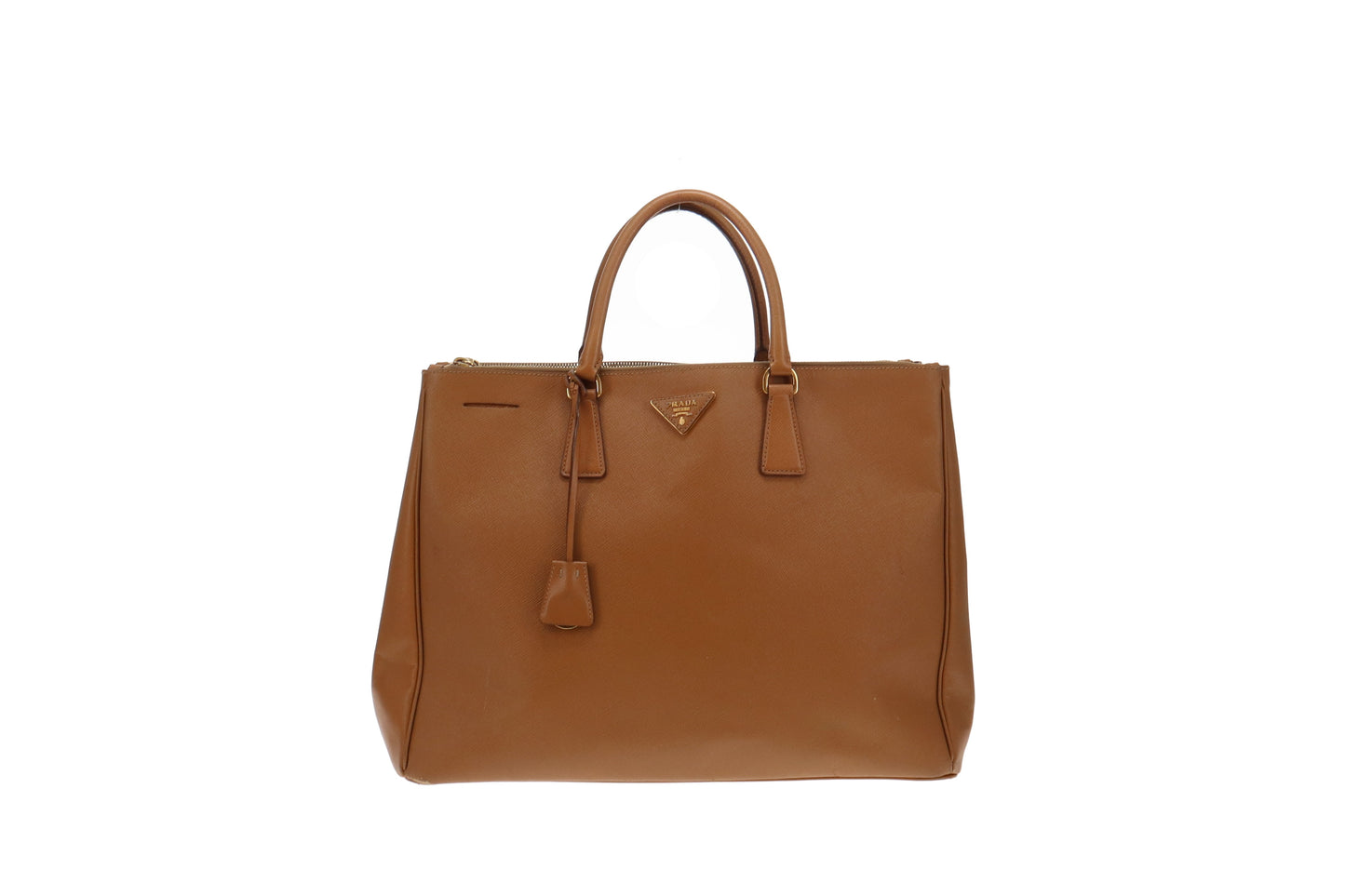 Prada Tan Saffiano Large Galleria Double Zip Tote