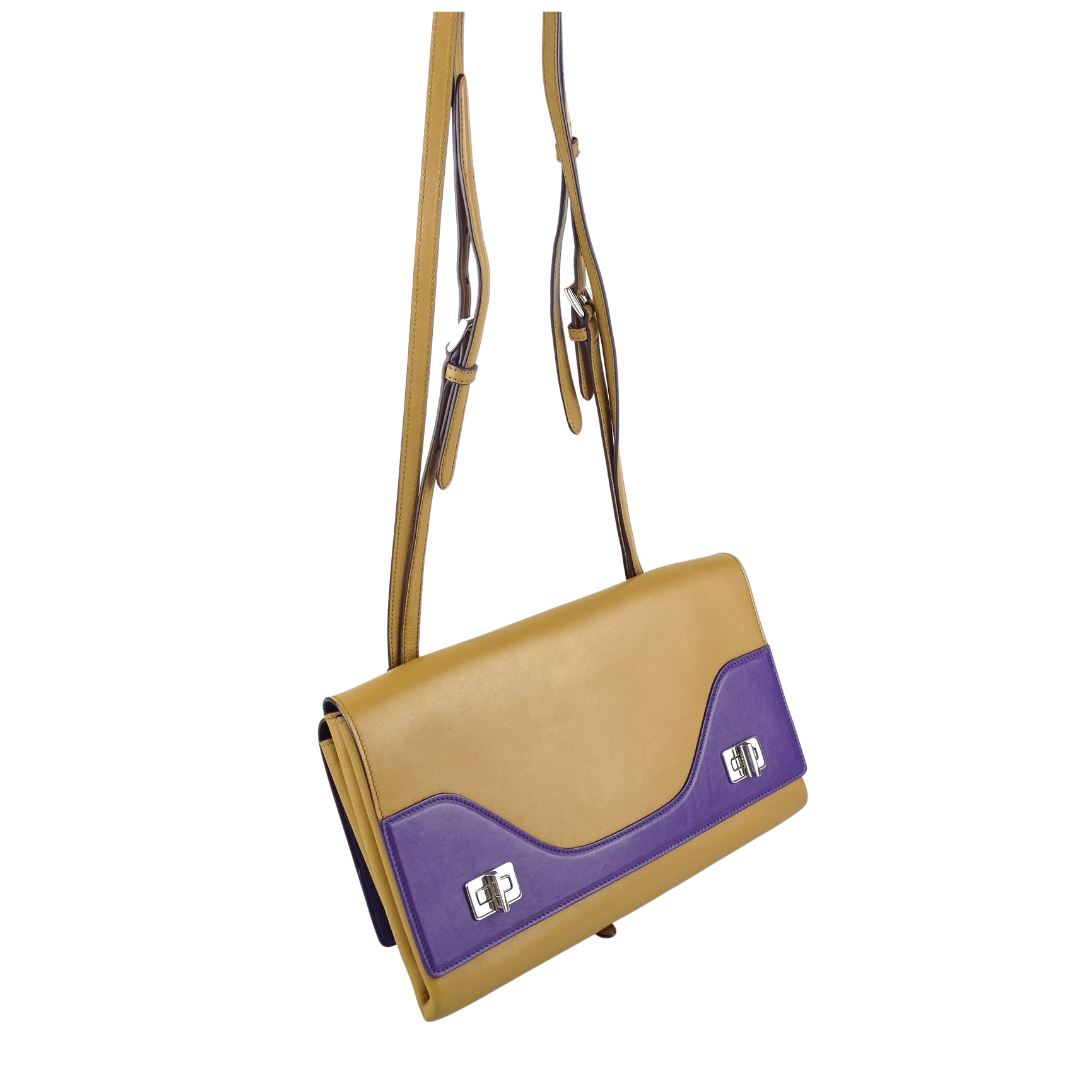 Prada Twin Lock Vitello Soft Two Sided Messenger Bag Bags Prada 