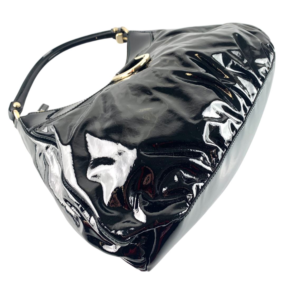 Gucci Black Patent D Ring Hobo Bags Gucci 