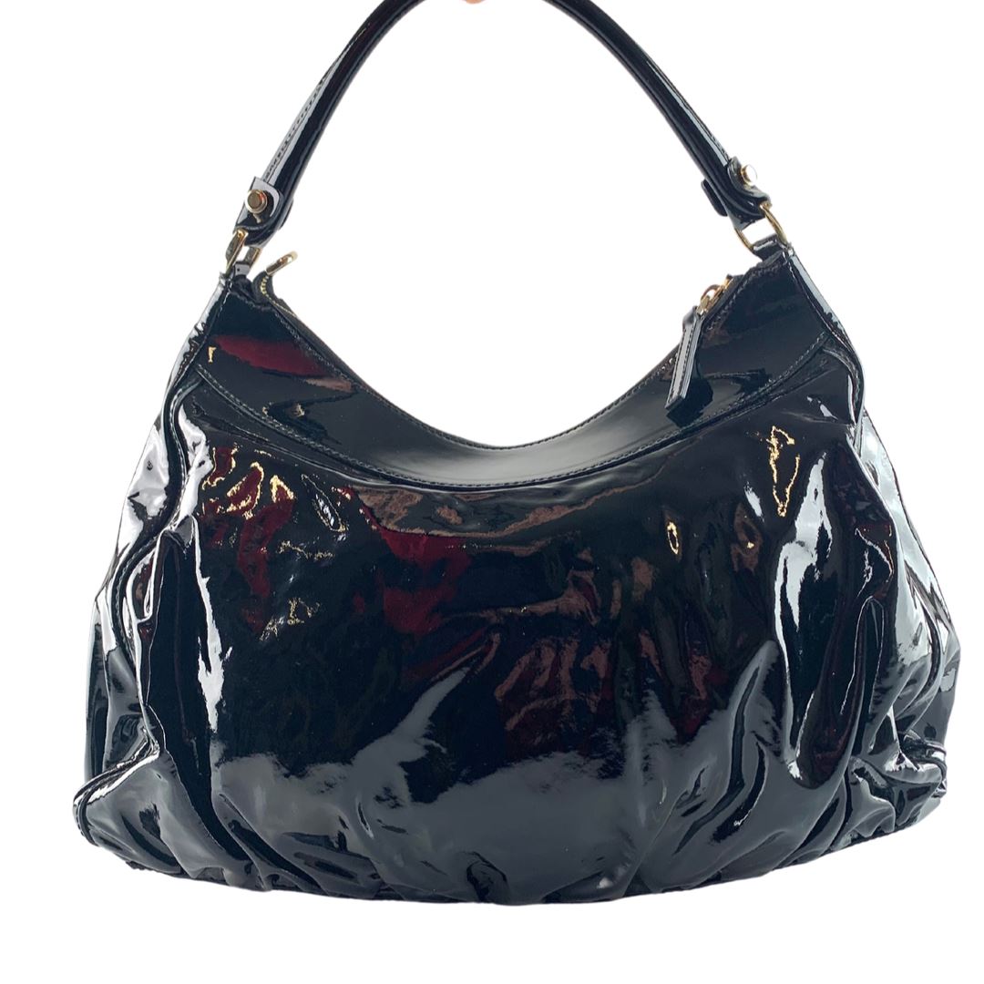 Gucci Black Patent D Ring Hobo Bags Gucci 