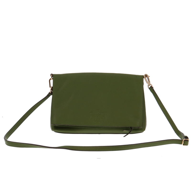 Tory Burch Thea Green Foldover Crossbody