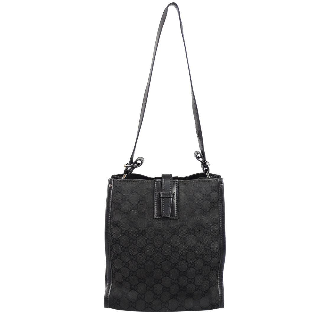 Gucci Vintage Black GG Short Strap Shoulder Bag Bags Gucci 